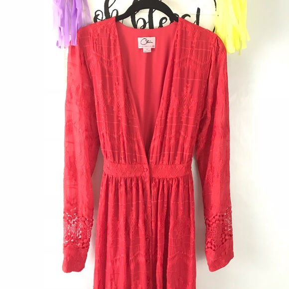 Olivia Culpo Red Embroidered Dress - Picture 3 of 7